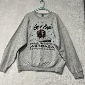 Tony Montana Gildan Gray 'Let it Snow' Crewneck Sweater XL Scarface